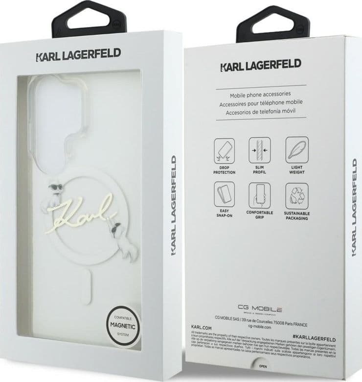 Karl Lagerfeld IML KC Script MagSafe - Custodia per Samsung Galaxy S26 Ultra (trasparente) - 8
