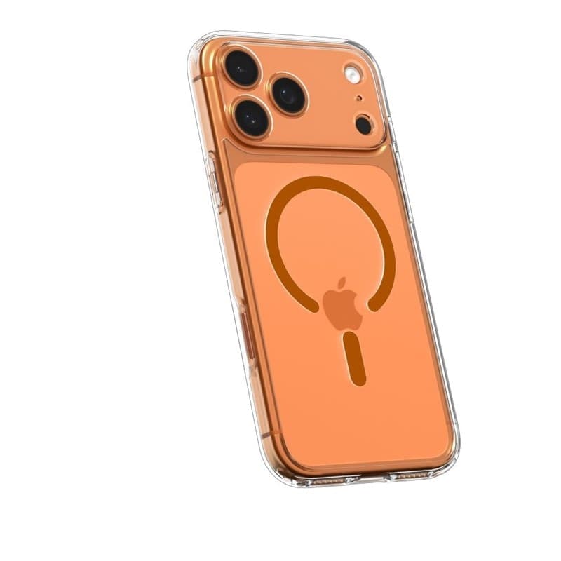 Spigen Ultra Hybrid Mag MagSafe - Custodia per iPhone 17 Pro Max (Trasparente/Arancione) - 5