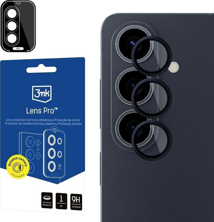 3mk Lens Protection Pro - Vetro per l'obiettivo della fotocamera del Samsung Galaxy S26+ (nero)