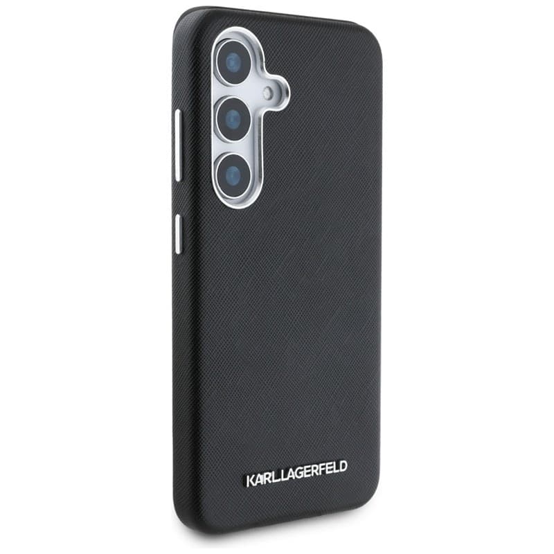 Karl Lagerfeld Saffiano Full Wrapped Elongated Metal Logo MagSafe - Case for Samsung Galaxy S25+ (black) - 4
