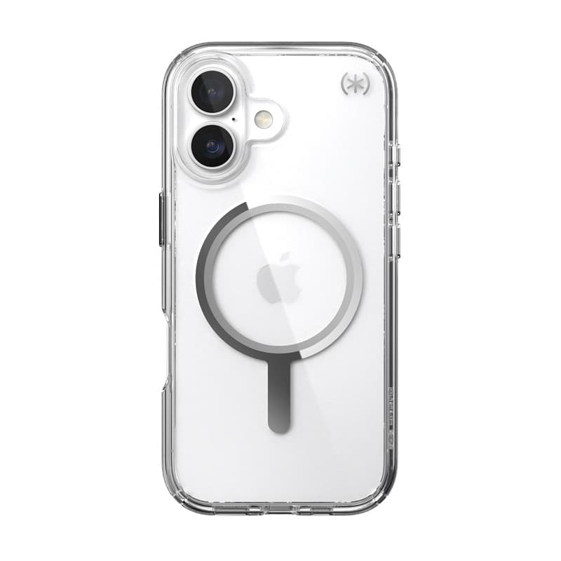 Speck Presidio Perfect Clear MagSafe - Custodia per iPhone 17 (trasparente/argento) - 8