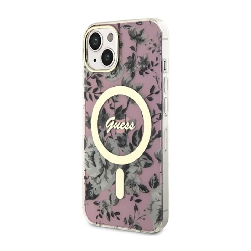 Guess Flower MagSafe - Case for iPhone 14 Plus (Pink) - 2