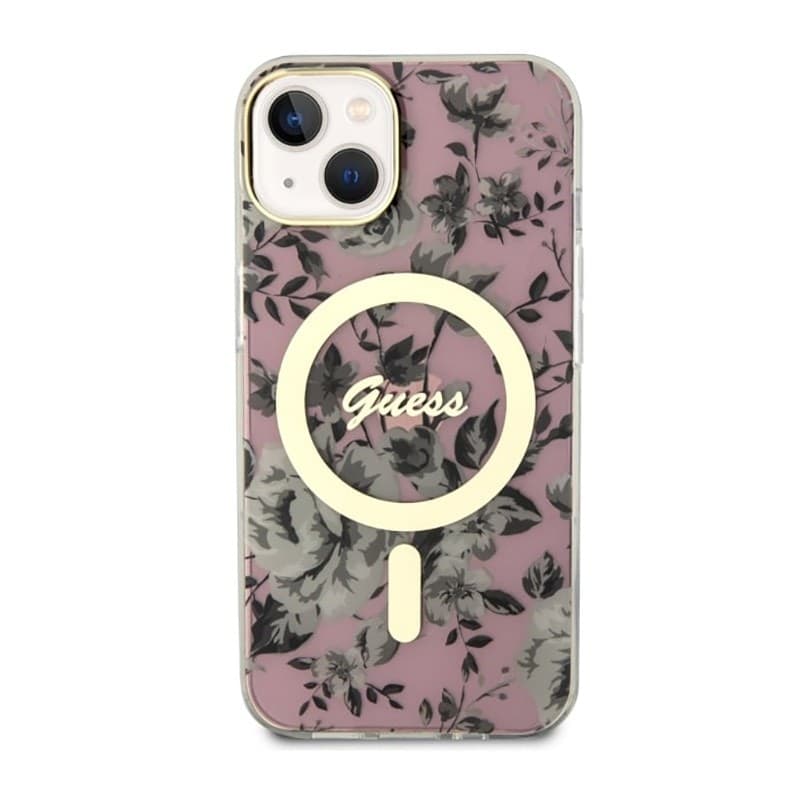Guess Flower MagSafe - Case for iPhone 14 Plus (Pink) - 3