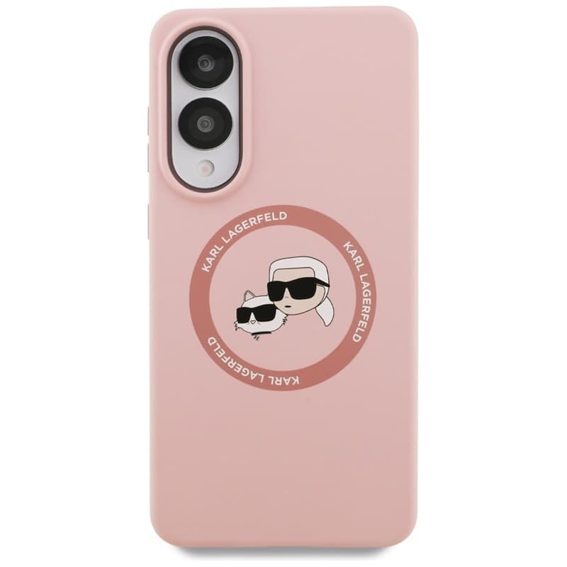 Karl Lagerfeld Silicone Double Heads And Circle MagSafe - Case for Samsung Galaxy S25 Edge (pink) - 3