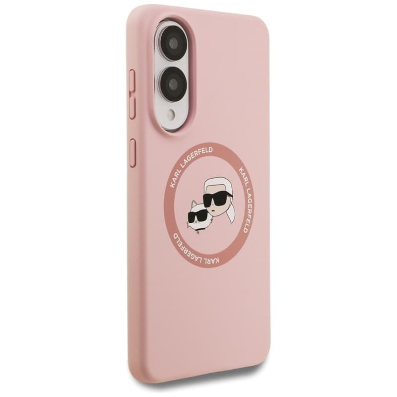 Karl Lagerfeld Silicone Double Heads And Circle MagSafe - Case for Samsung Galaxy S25 Edge (pink) - 4