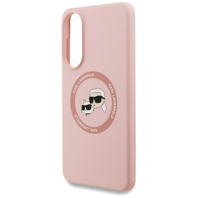 Karl Lagerfeld Silicone Double Heads And Circle MagSafe - Case for Samsung Galaxy S25 Edge (pink) - 6