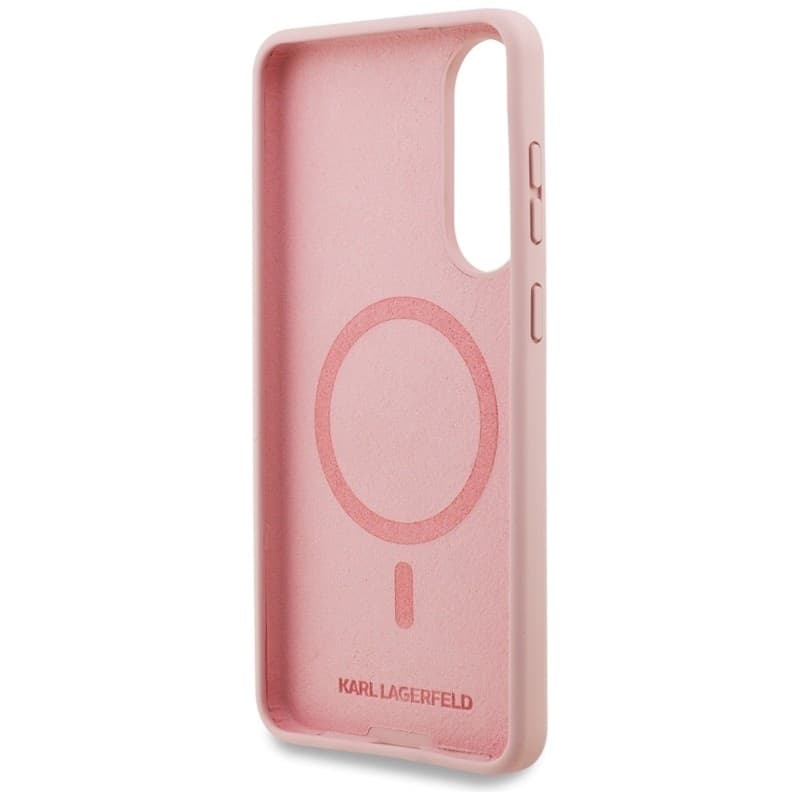 Karl Lagerfeld Silicone Double Heads And Circle MagSafe - Case for Samsung Galaxy S25 Edge (pink) - 7