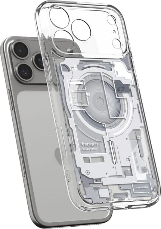 Spigen Ultra Hybrid Mag MagSafe - Custodia per iPhone 18 Pro / 17 Pro (Zero One Bianco) - 4
