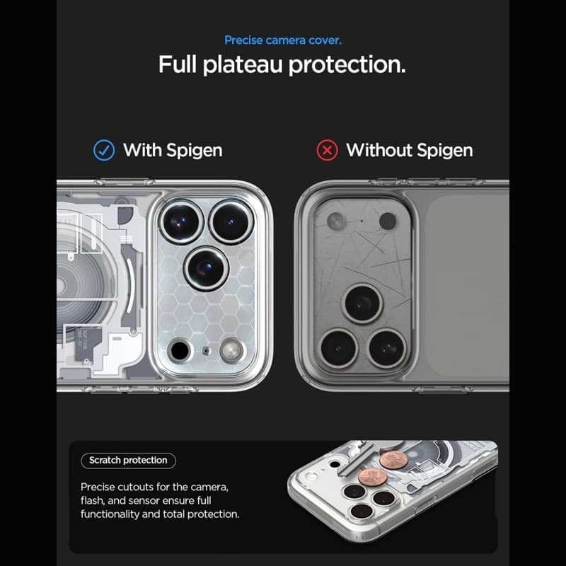 Spigen Ultra Hybrid Mag MagSafe - Custodia per iPhone 18 Pro / 17 Pro (Zero One Bianco) - 8