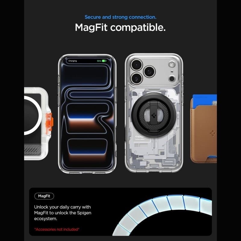 Spigen Ultra Hybrid Mag MagSafe - Custodia per iPhone 18 Pro / 17 Pro (Zero One Bianco) - 9