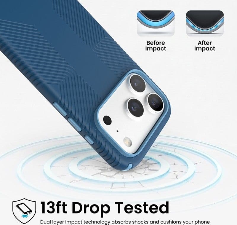 Custodia Speck Presidio2 Grip MagSafe per iPhone 18 Pro / 17 Pro (Deep Sea) - 8