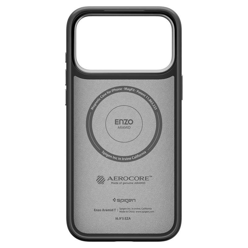 Spigen Enzo Aramid T Mag MagSafe - Case for iPhone 17 Pro (Black/Silver) - 4
