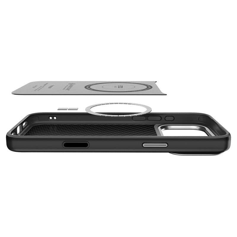 Spigen Enzo Aramid T Mag MagSafe - Case for iPhone 17 Pro (Black/Silver) - 8