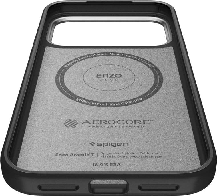 Spigen Enzo Aramid T Mag MagSafe - Case for iPhone 17 Pro (Black/Silver) - 9