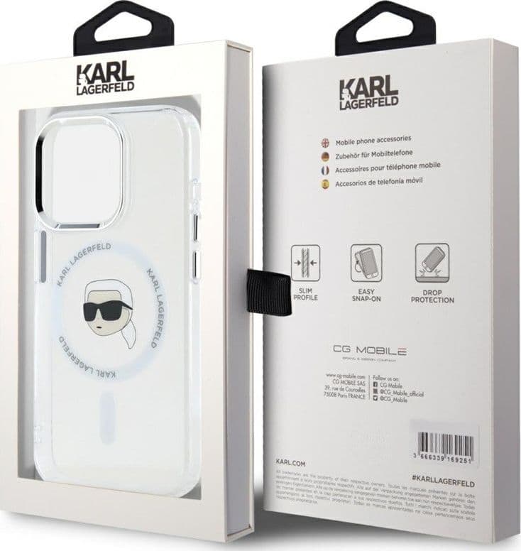 Karl Lagerfeld IML Metal Karl Head MagSafe - Case for iPhone 15 Pro Max (white) - 8