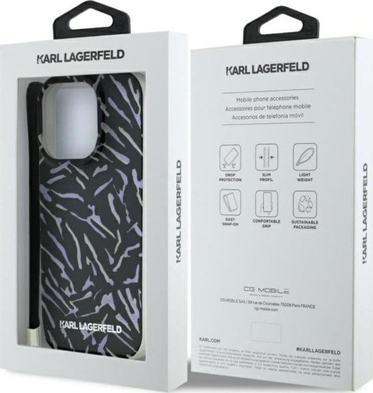 Karl Lagerfeld Zebra With Cord - Case for iPhone 16 Pro (purple) - 7