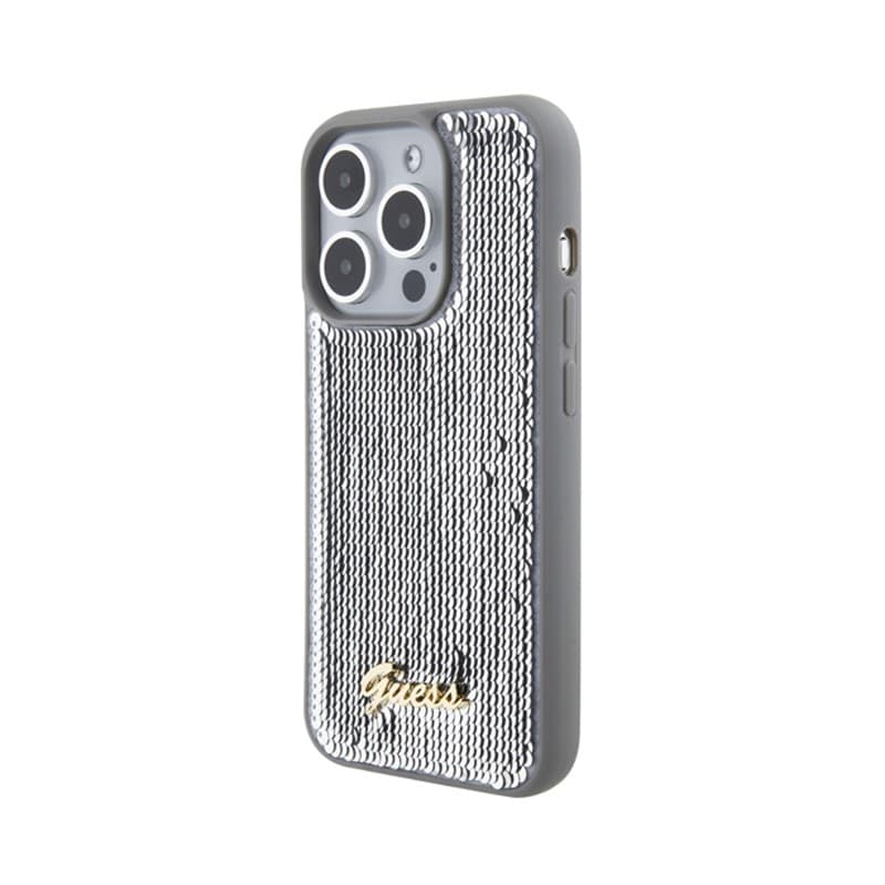 Guess Sequin Script Metal - Case for iPhone 15 Pro (Silver) - 2
