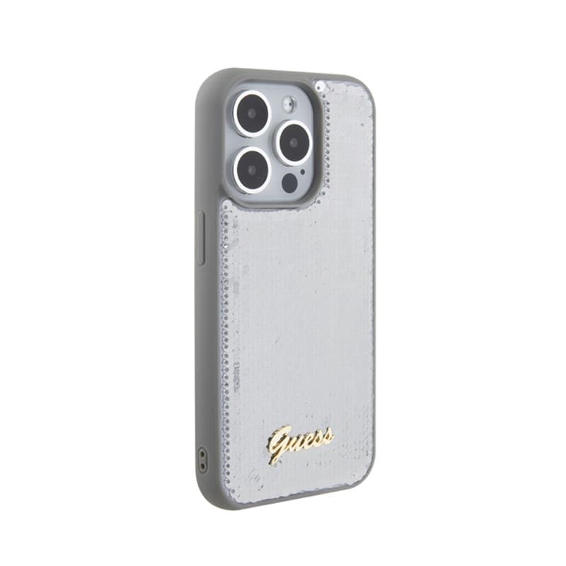 Guess Sequin Script Metal - Case for iPhone 15 Pro (Silver) - 4