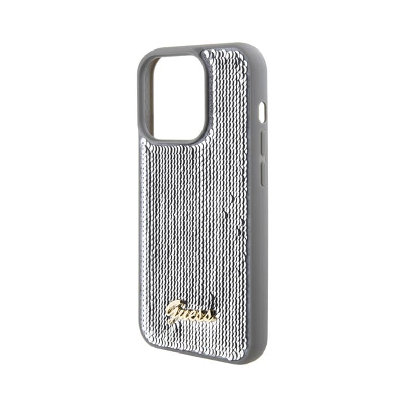 Guess Sequin Script Metal - Case for iPhone 15 Pro (Silver) - 6