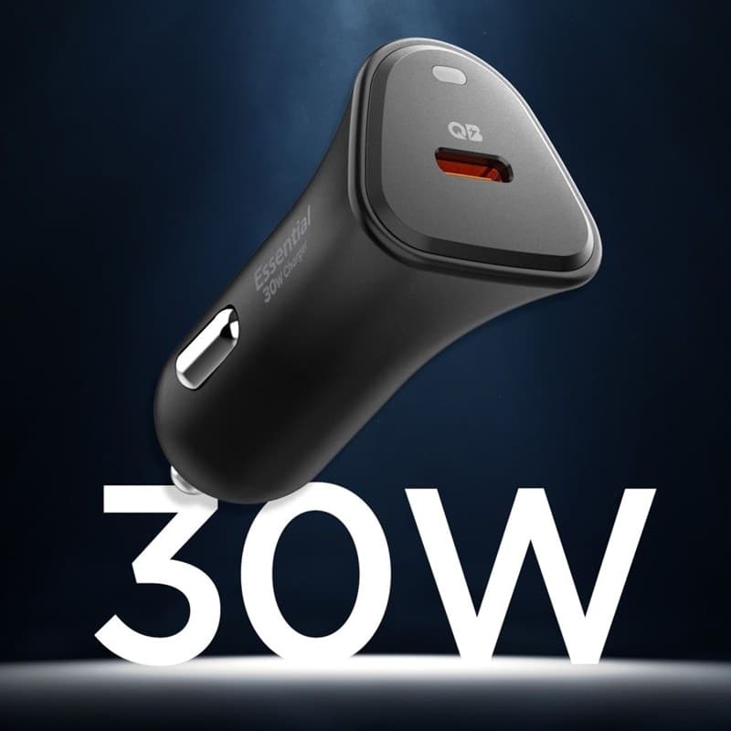 Spigen Essential EV301 - USB-C PD 3.0 PPS 30W Car Charger (Black) - 5