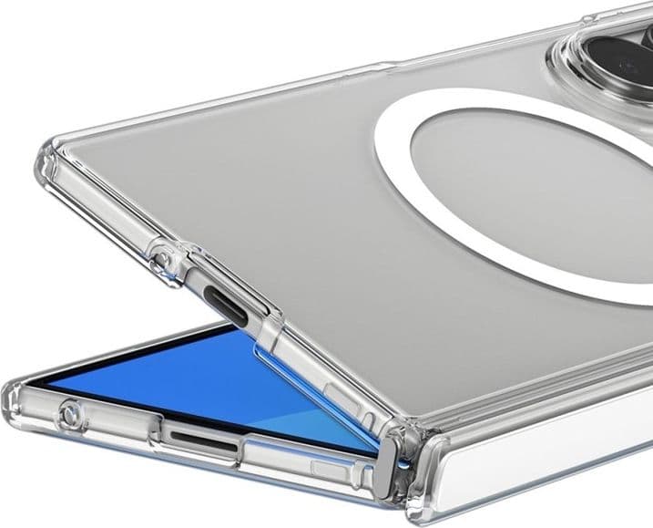 Spigen Ultra Hybrid Pro MagSafe - Custodia per Samsung Galaxy Z Fold 8 Ultra (Trasparente/Bianco) - 3
