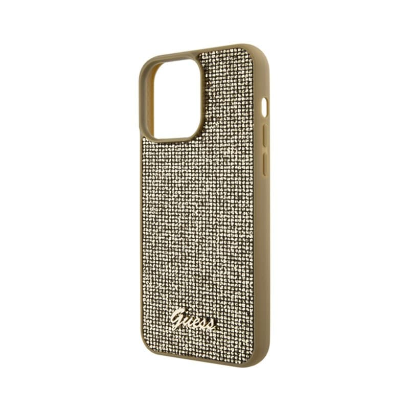 Guess Disco Metal Script - Case for iPhone 15 Pro Max (Gold) - 6