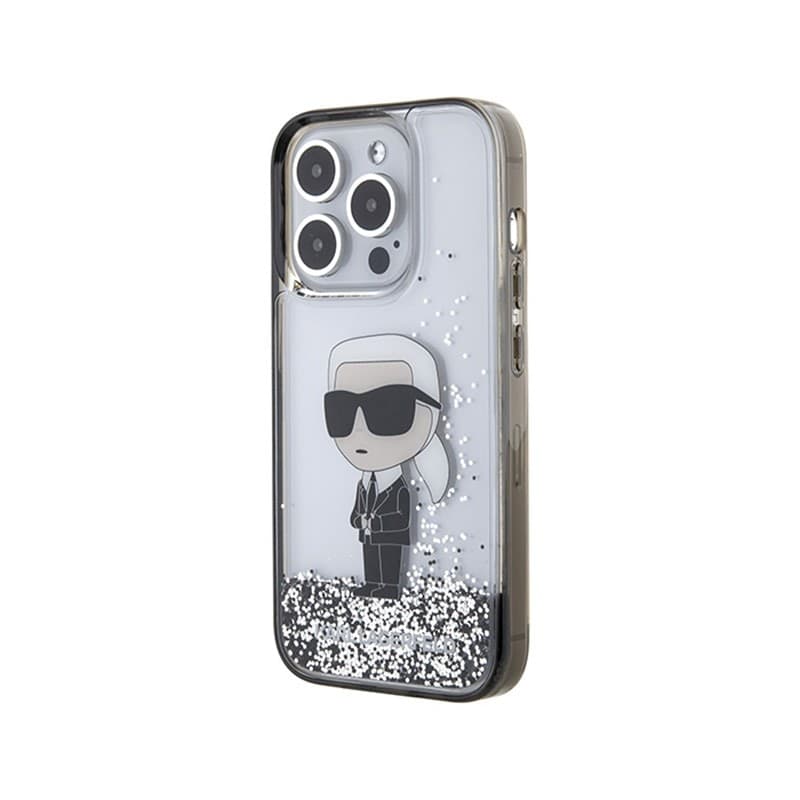 Karl Lagerfeld Liquid Glitter Ikonik - iPhone 15 Pro Case (Transparent) - 2