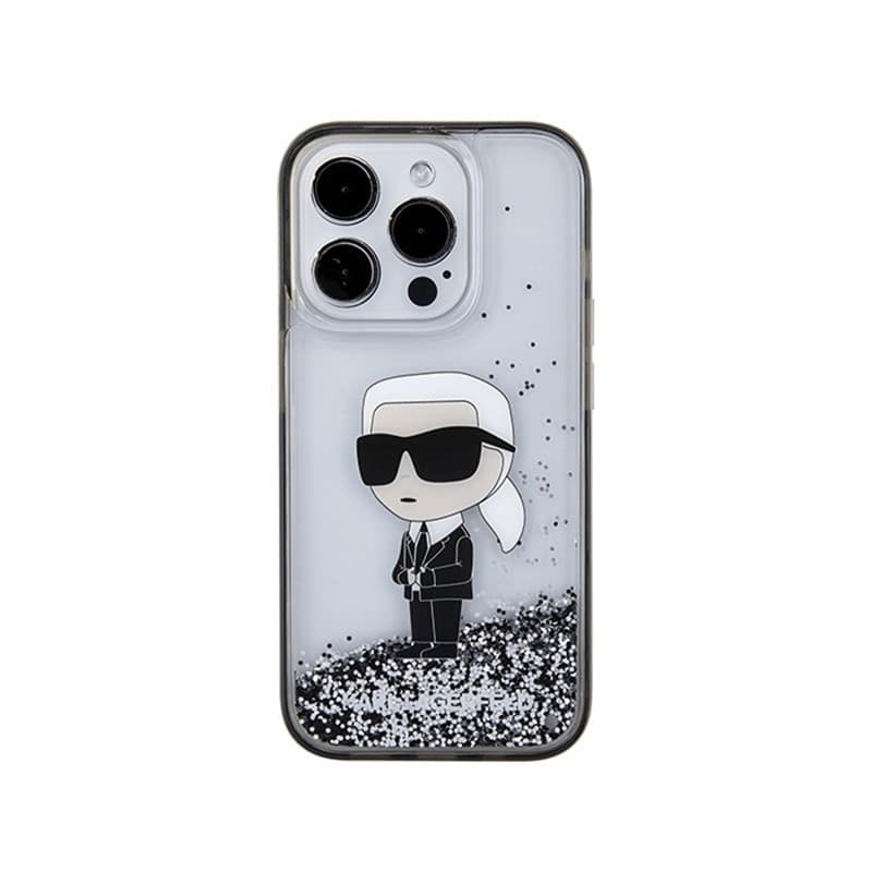 Karl Lagerfeld Liquid Glitter Ikonik - iPhone 15 Pro Case (Transparent) - 3