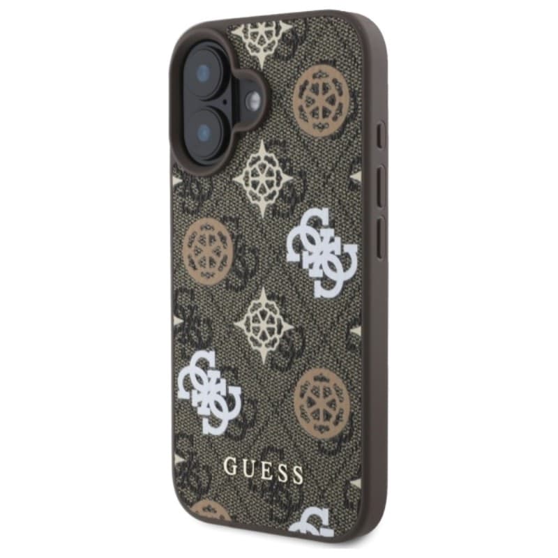 Guess Peony On 4G Background MagSafe - Case for iPhone 16 (brown) - 2
