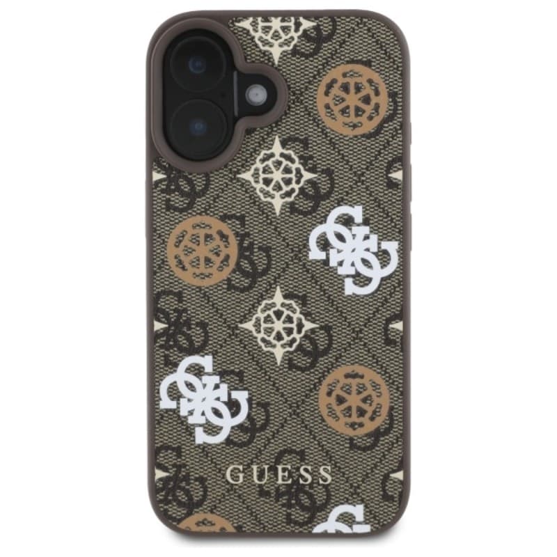 Guess Peony On 4G Background MagSafe - Case for iPhone 16 (brown) - 3