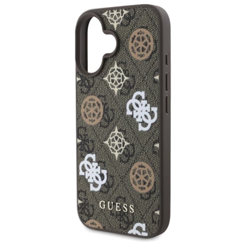 Guess Peony On 4G Background MagSafe - Case for iPhone 16 (brown) - 6