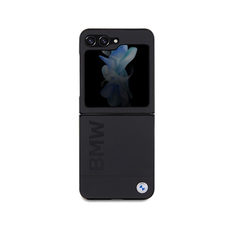 BMW Leather Hot Stamp - Samsung Galaxy Z Flip 5 Case (Black) - 2