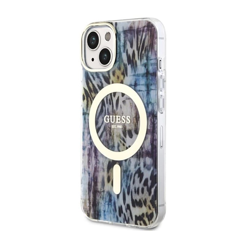 Guess Leopard MagSafe - Case for iPhone 14 (Blue) - 2