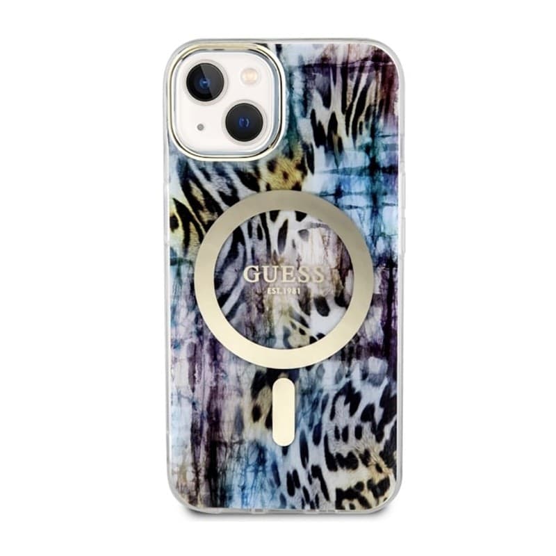 Guess Leopard MagSafe - Case for iPhone 14 (Blue) - 3