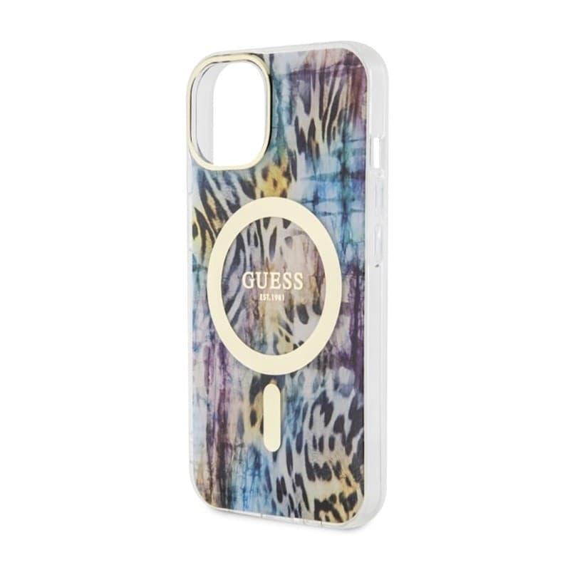 Guess Leopard MagSafe - Case for iPhone 14 (Blue) - 6