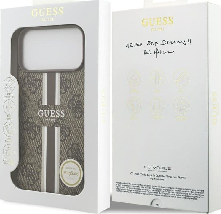 Guess 4G Printed Stripes MagSafe - Case iPhone 17 Pro Max (brown) - 8