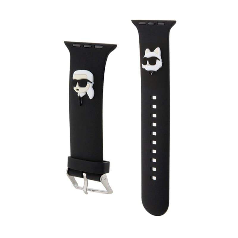 Karl Lagerfeld 3D Rubber Karl & Choupette Heads NFT - Strap for Apple Watch 38/40/41 mm (black) - 3