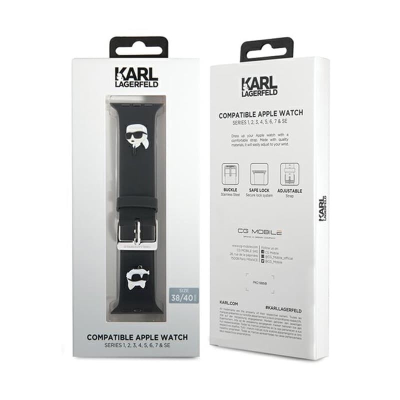 Karl Lagerfeld 3D Rubber Karl & Choupette Heads NFT - Strap for Apple Watch 38/40/41 mm (black) - 4