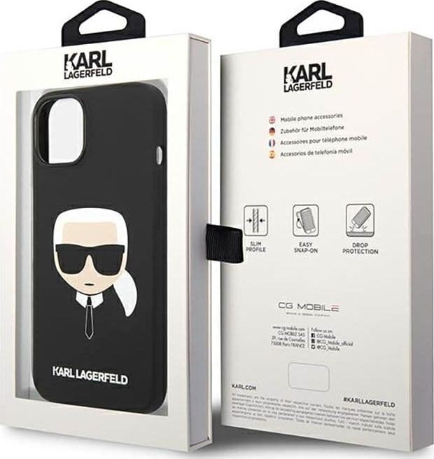 Karl Lagerfeld Silicone Ikonik Karl`s Head – Case for iPhone 14 Plus (Black) - 8