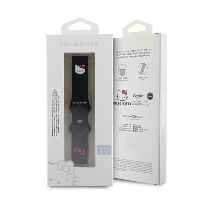 Hello Kitty Silicone Kitty Head - Universal strap for smartwatch 20 mm (black) - 4