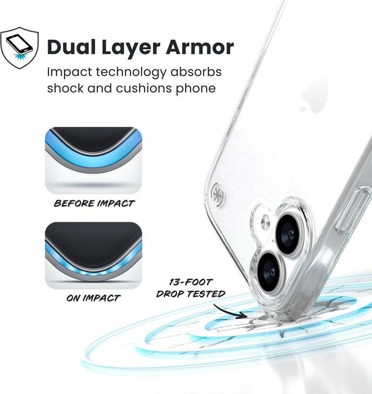 Speck Presidio Perfect-Clear - Custodia per iPhone 17 (trasparente) - 2