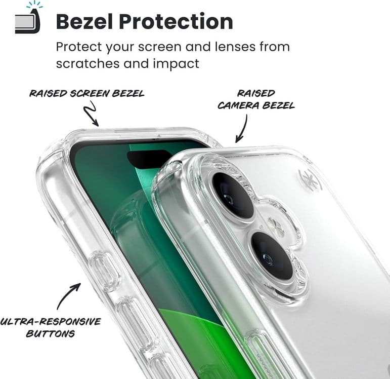 Speck Presidio Perfect-Clear - Custodia per iPhone 17 (trasparente) - 4