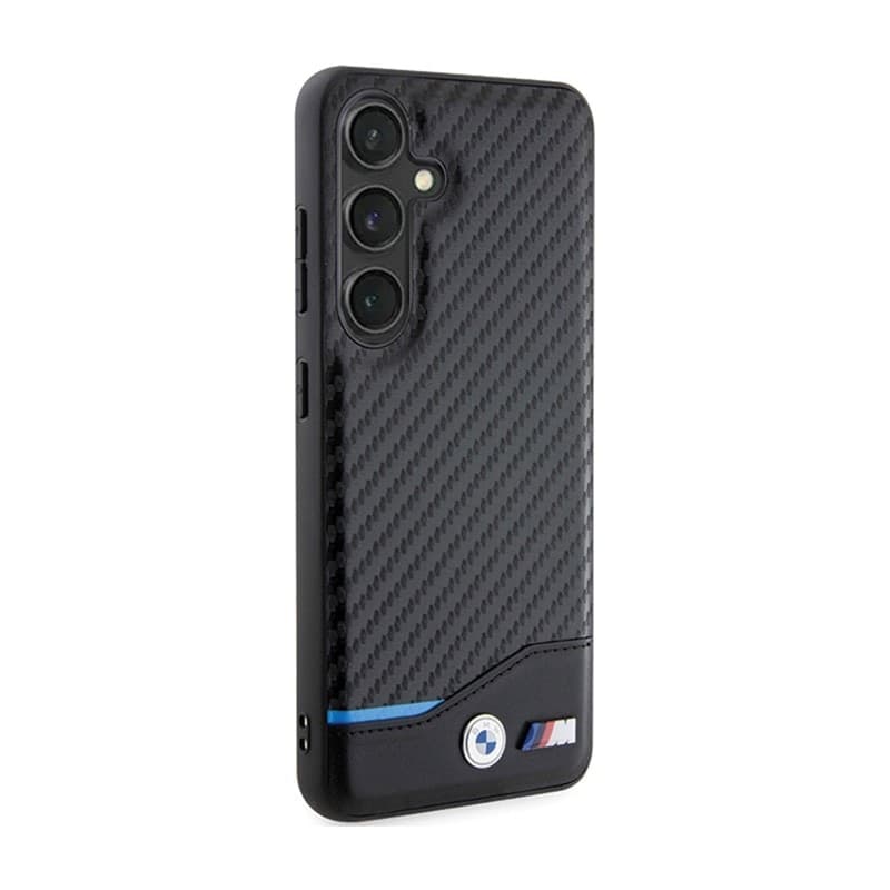 BMW Leather Carbon Blue Line - Case for Samsung Galaxy S24 (black) - 4