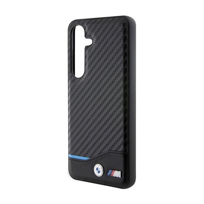 BMW Leather Carbon Blue Line - Case for Samsung Galaxy S24 (black) - 6
