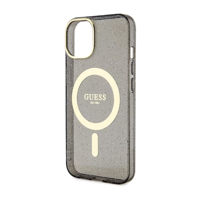 Guess Glitter Gold MagSafe - Case for iPhone 14 (Black) - 6