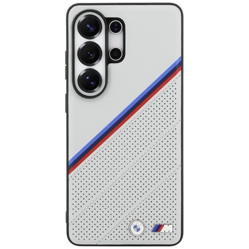 Custodia MagSafe con logo tricolore in metallo BMW - Samsung Galaxy S26 Ultra (grigio) - 3