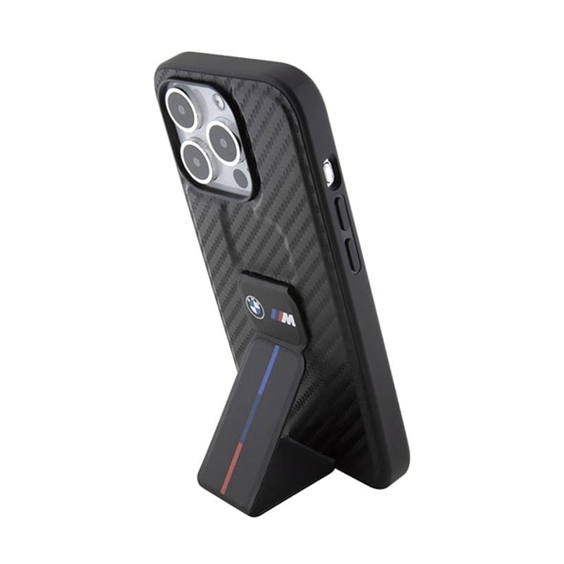 BMW Grip Stand Smooth & Carbon - Case for iPhone 15 Pro (Black) - 2