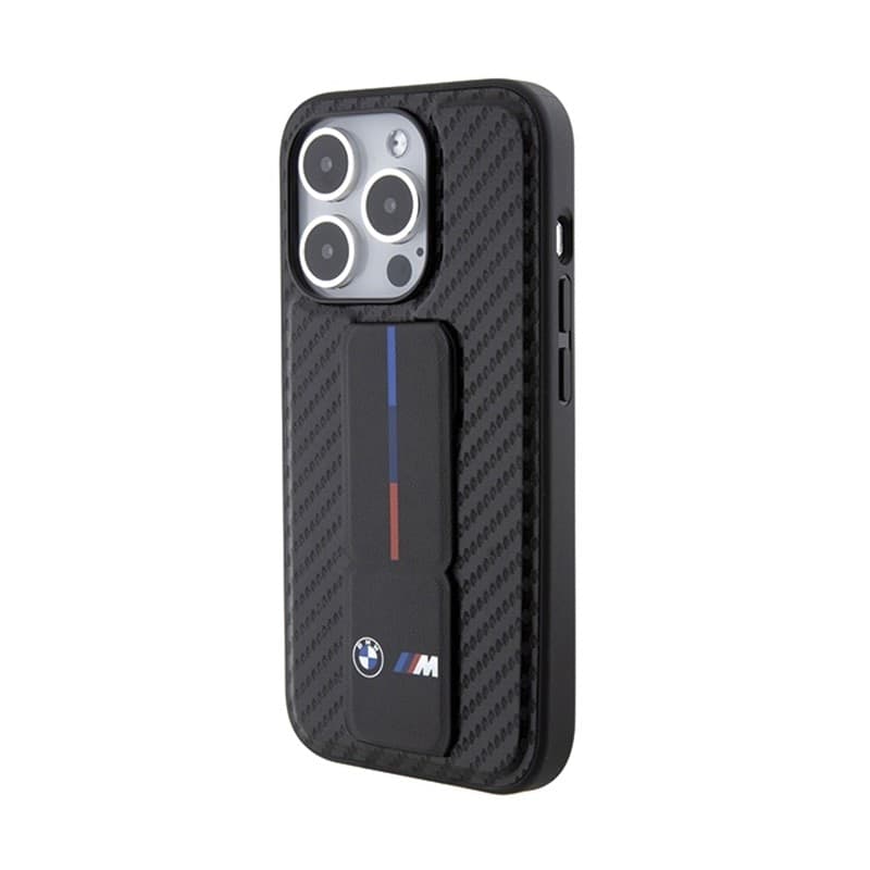 BMW Grip Stand Smooth & Carbon - Case for iPhone 15 Pro (Black) - 3