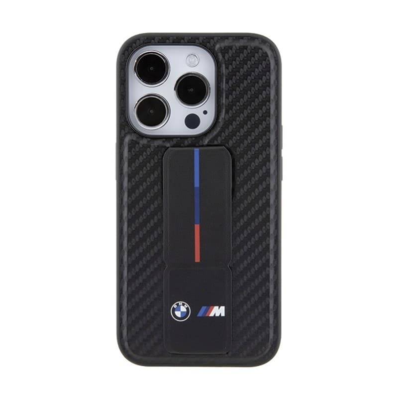 BMW Grip Stand Smooth & Carbon - Case for iPhone 15 Pro (Black) - 4