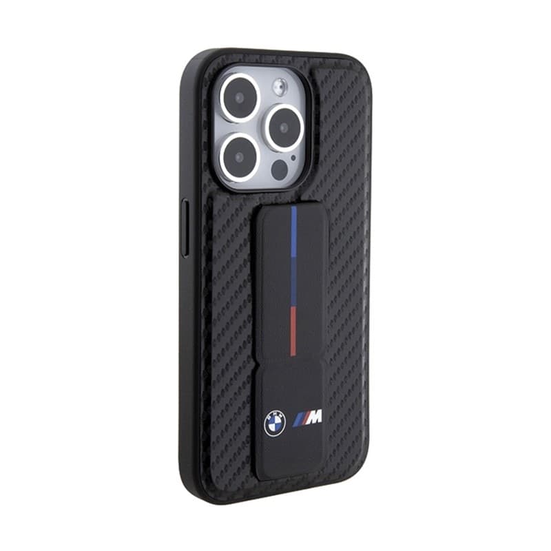 BMW Grip Stand Smooth & Carbon - Case for iPhone 15 Pro (Black) - 5